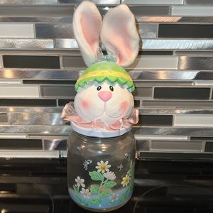 Easter Bunny Decorative Glass Storage Jar